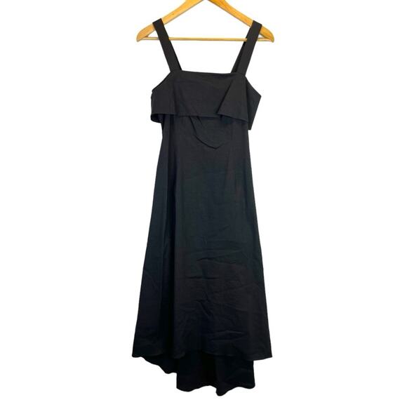 Theory linen blend flap midi dress black - 2 - Picture 2 of 11